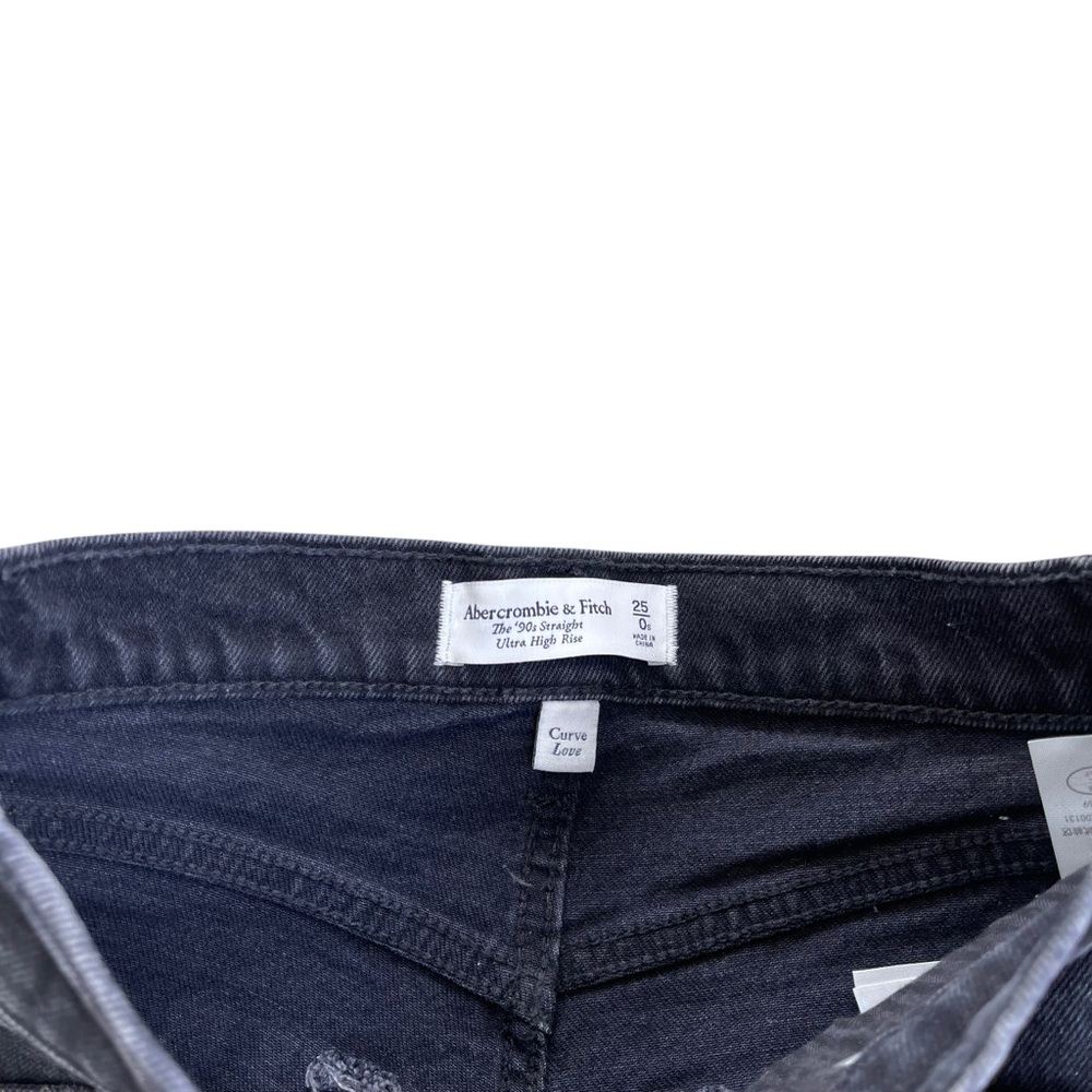 Abercrombie & Fitch Women’s Black Denim ‘90s Straight Leg Ultra High Rise Jeans - Picture 5 of 9